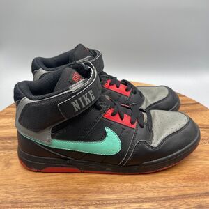 Nike Zoom Mogan Mid Shoes Boys Kids Size 7Y Black Red Green Basketball Sneakers